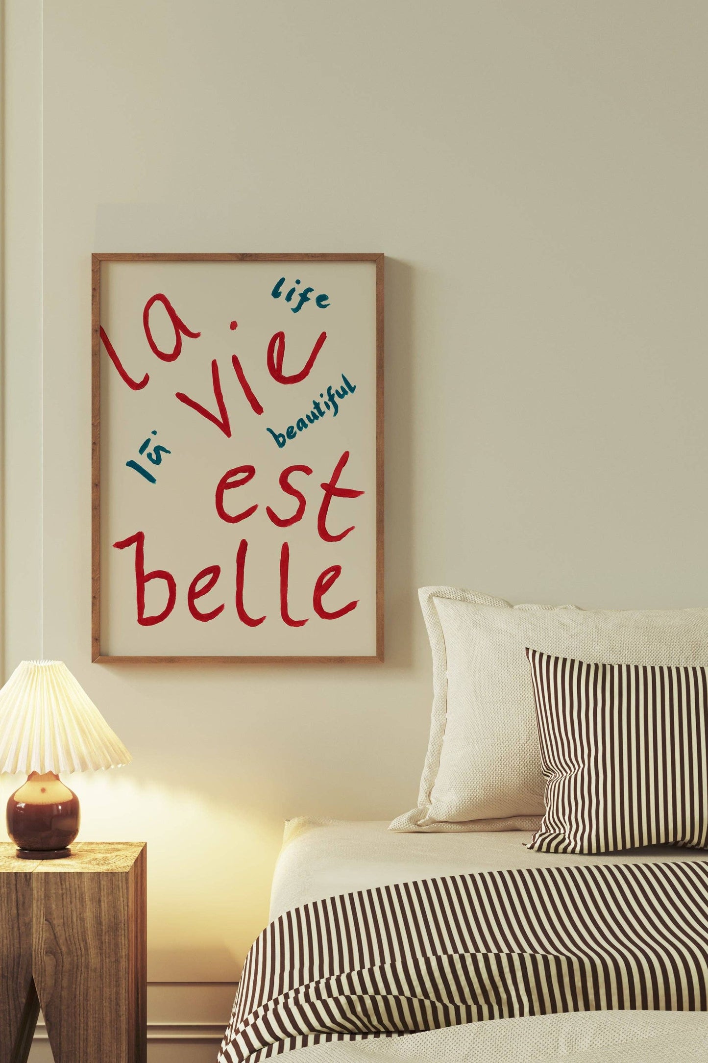 La Vie Est Belle Hand Painted Print: Unframed / A3