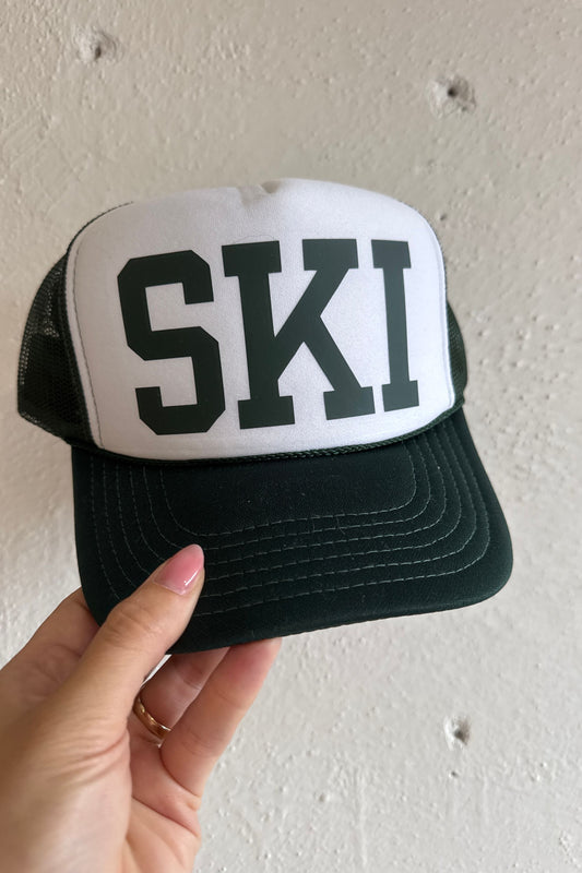 Custom Trucker -SKI - Dark Green/White & Dark Green