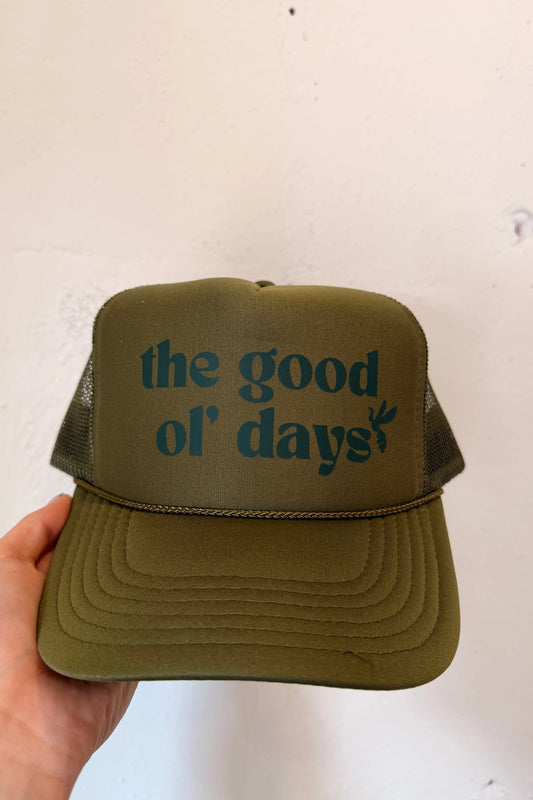 Custom Trucker - THE GOOD OL' DAYS - Olive Green & Dark Green