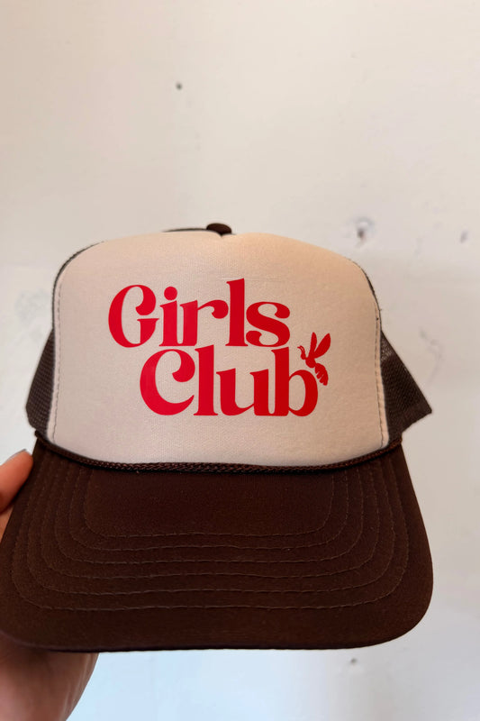 Custom Trucker - GIRLS CLUB - Red & Brown