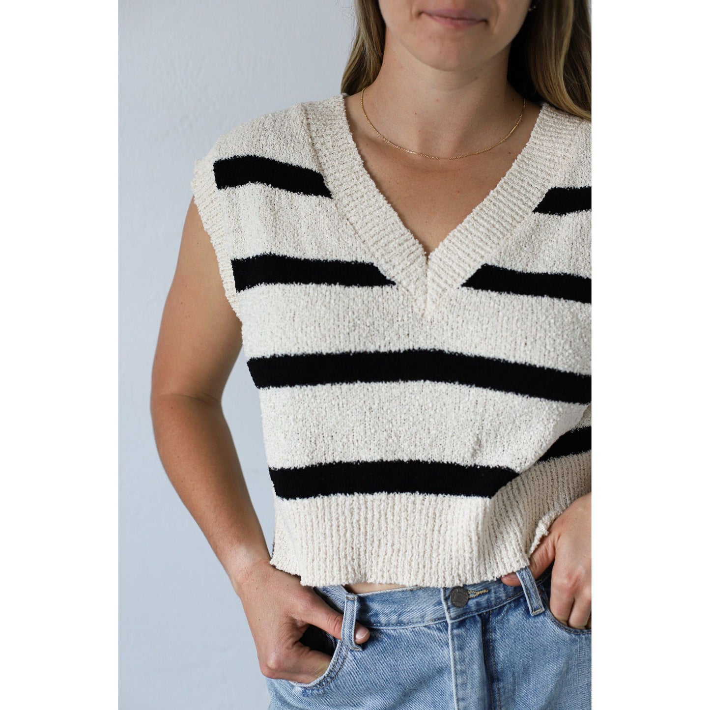 Milie Striped Sweater Vest