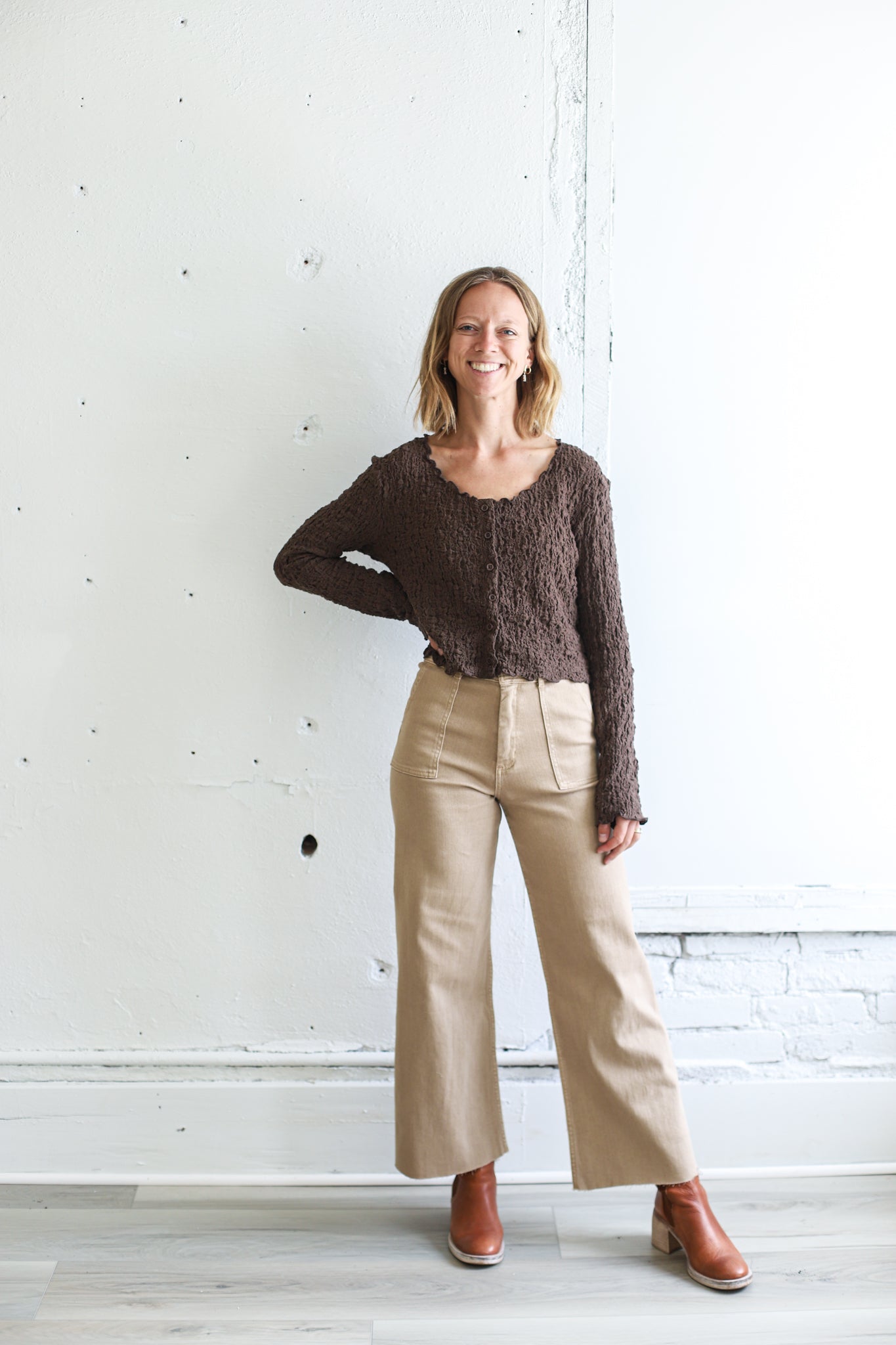 The Clair Top - Brown