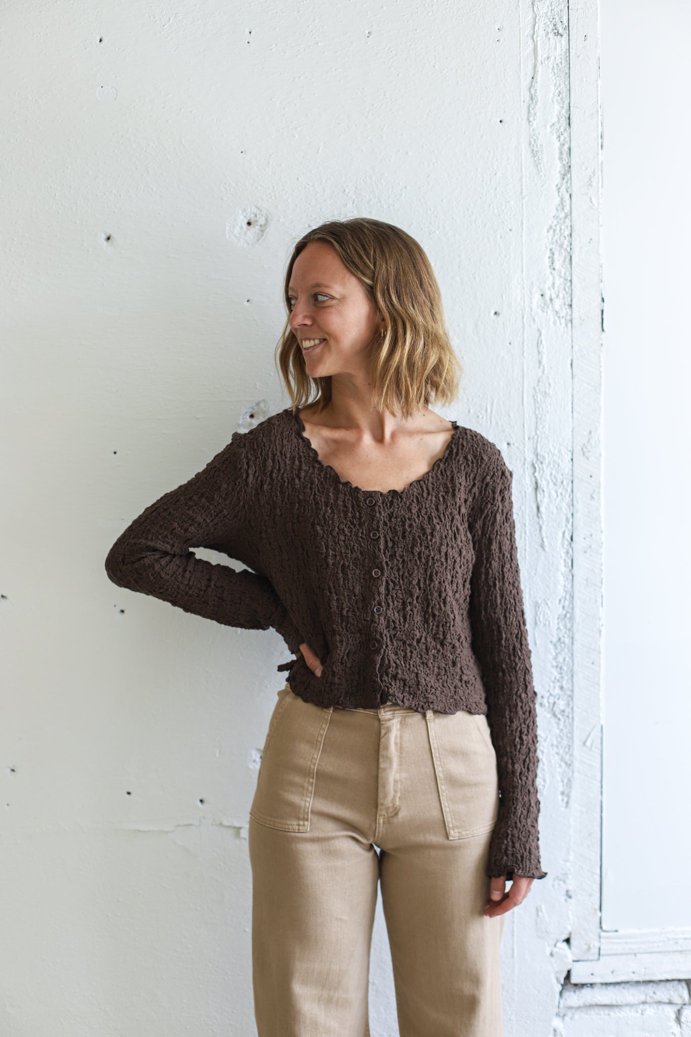 The Clair Top - Brown