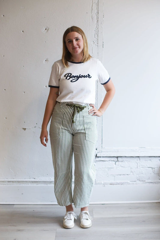 Savannah Tie Jeans - Olive
