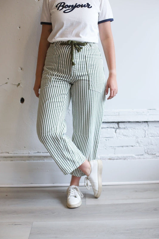 Savannah Tie Jeans - Olive