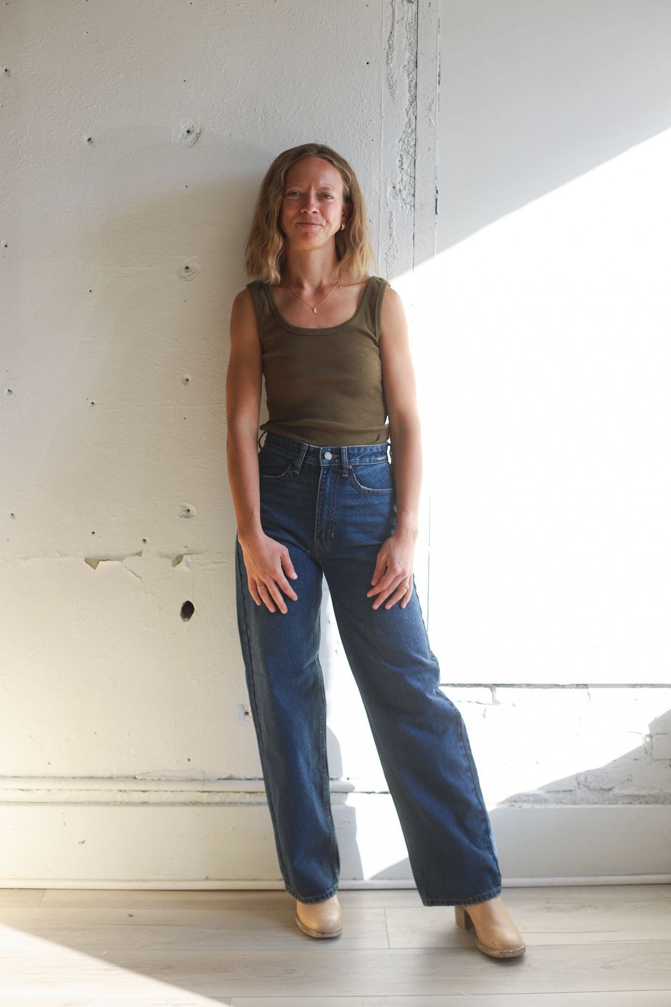 Dark Wash- High Waisted Skater Jean