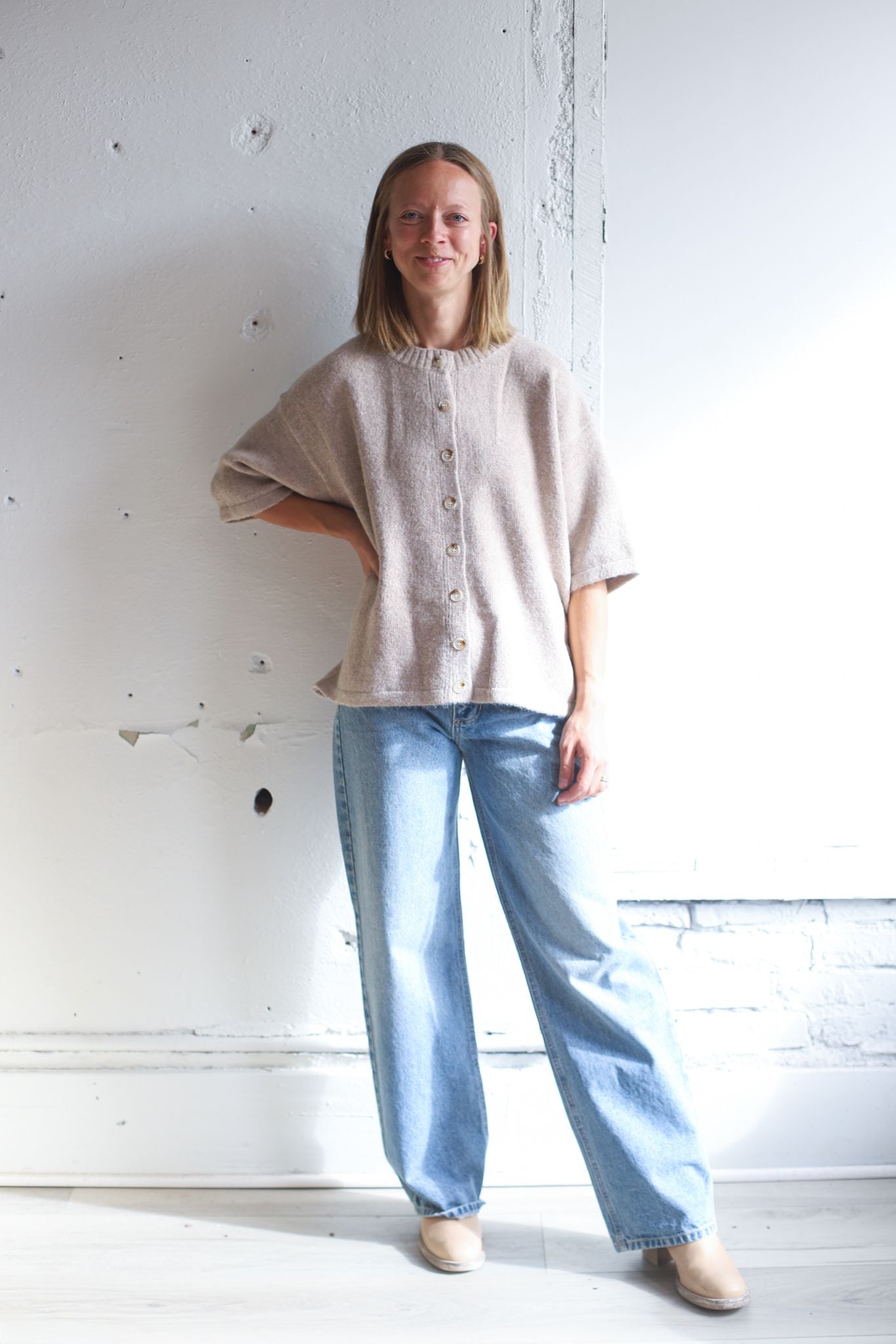 Hold Me Sweater Top - Cream