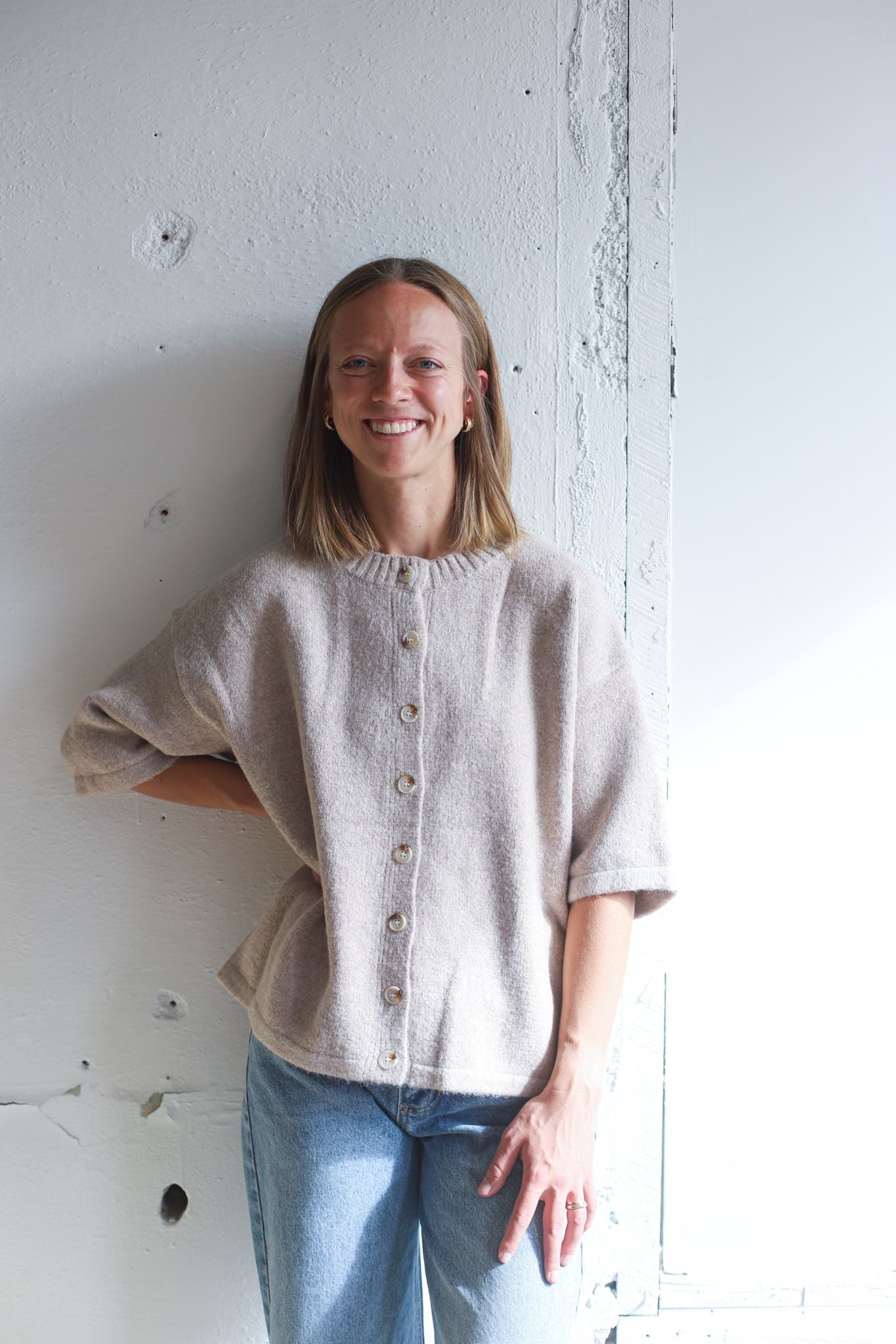 Hold Me Sweater Top - Cream