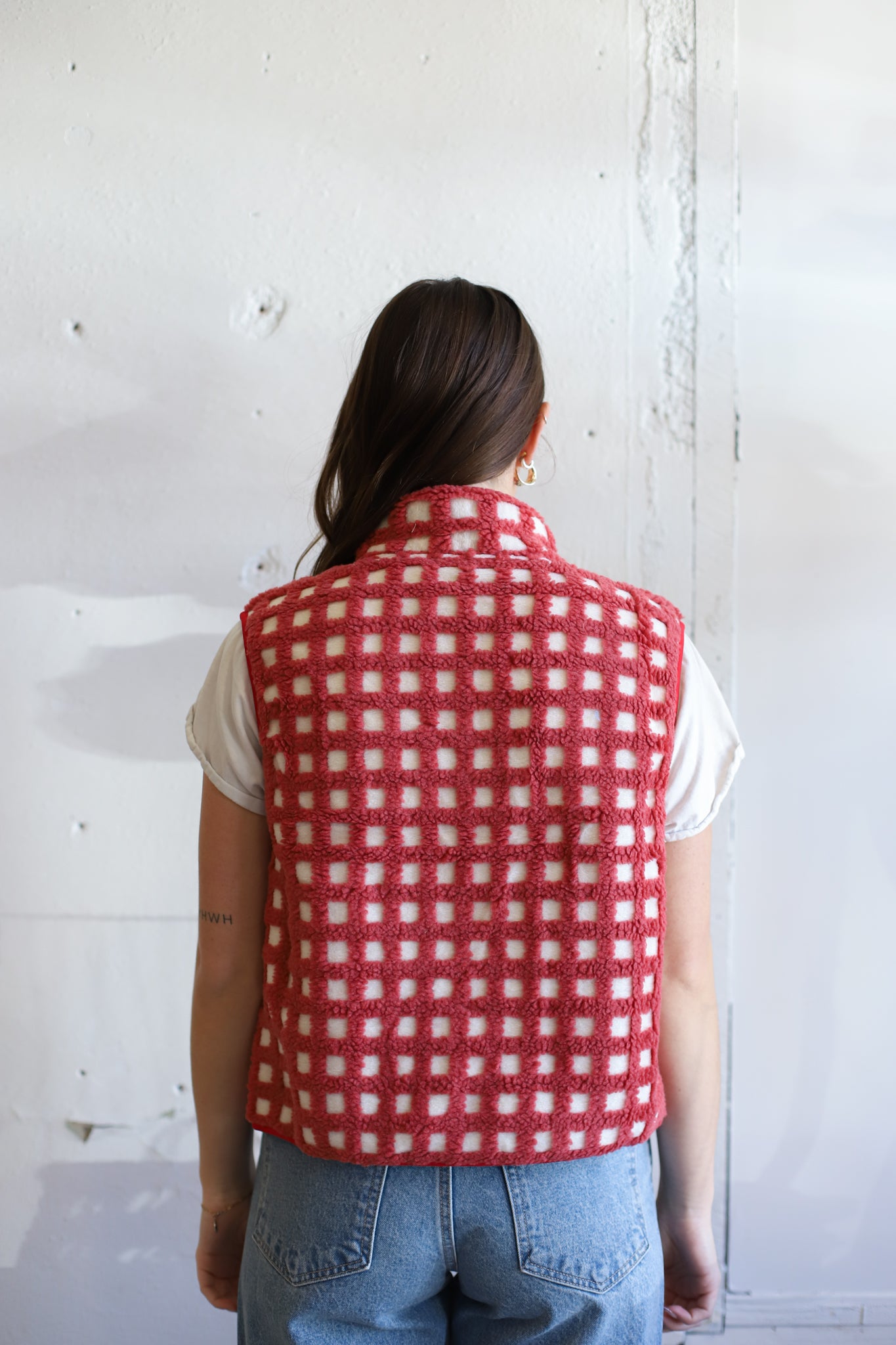 Juno Checkered Vest - Apple