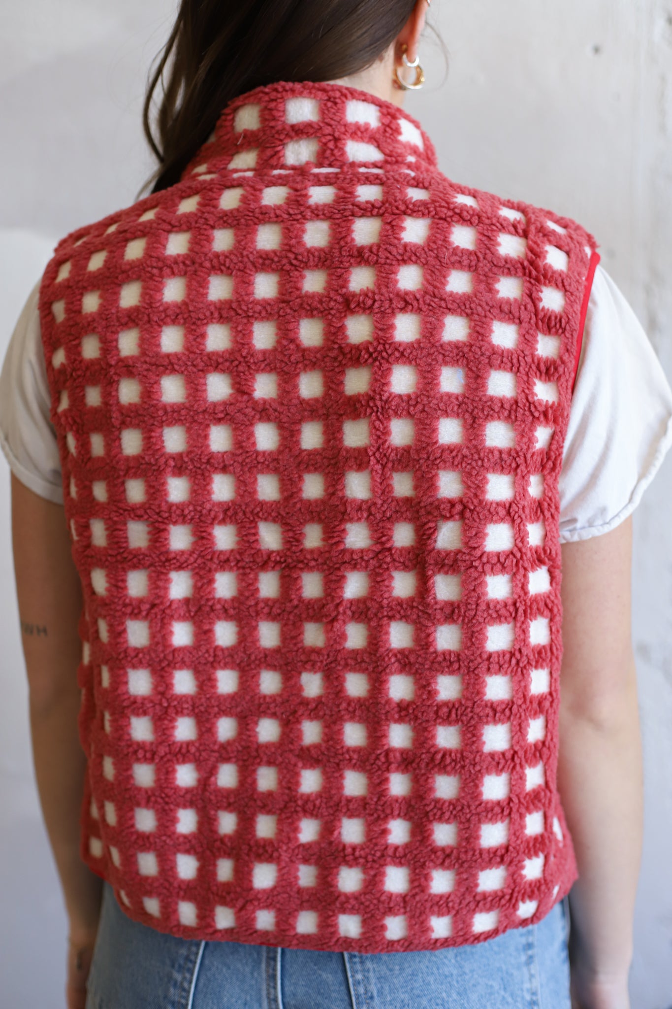 Juno Checkered Vest - Apple