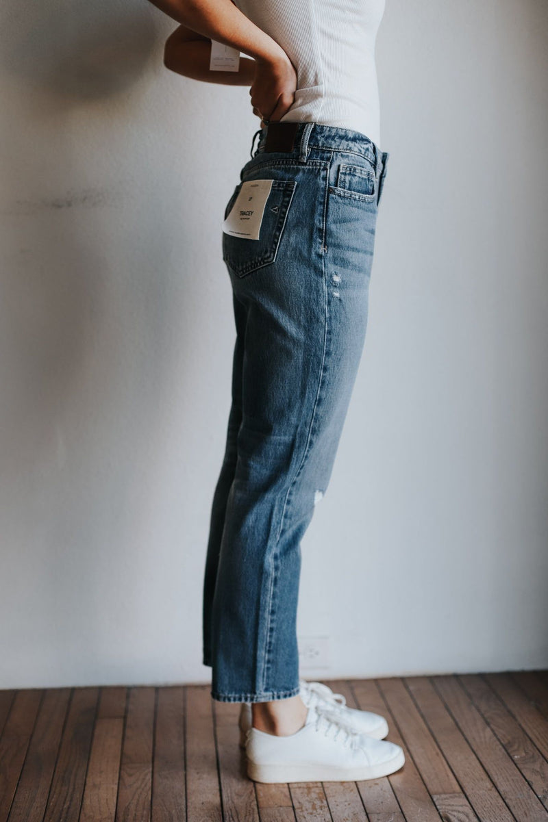 The Tracey- Dark Wash Straight leg