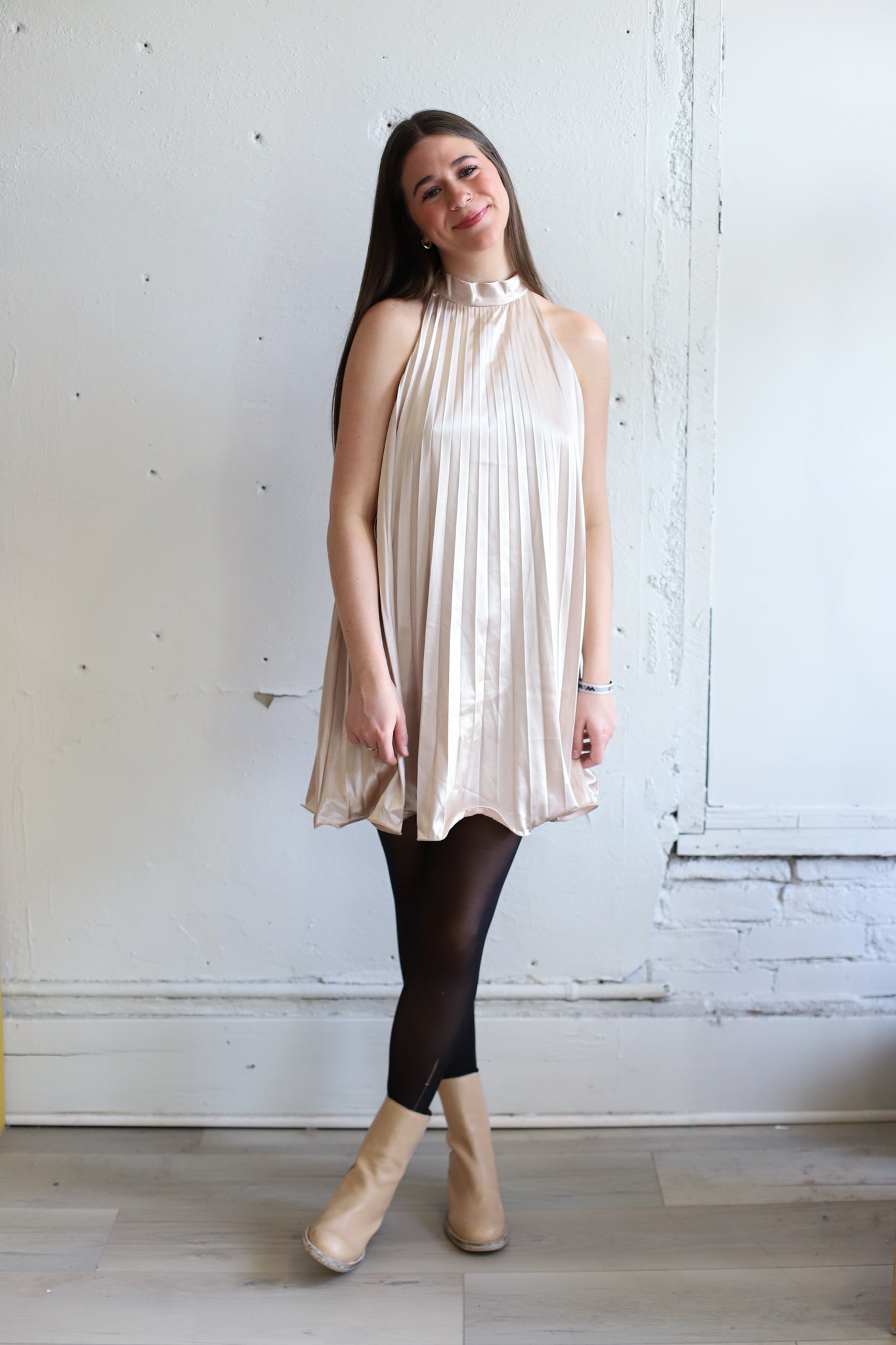 Tie A Bow Mini Swing Dress