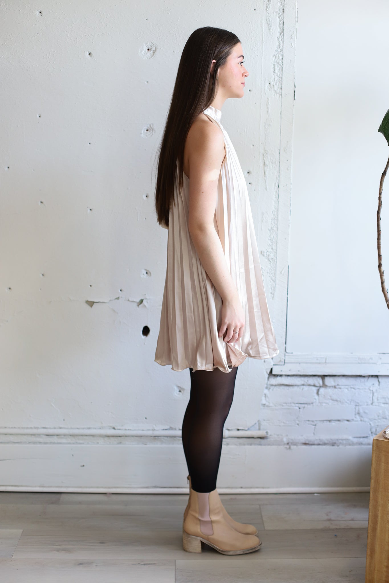 Tie A Bow Mini Swing Dress