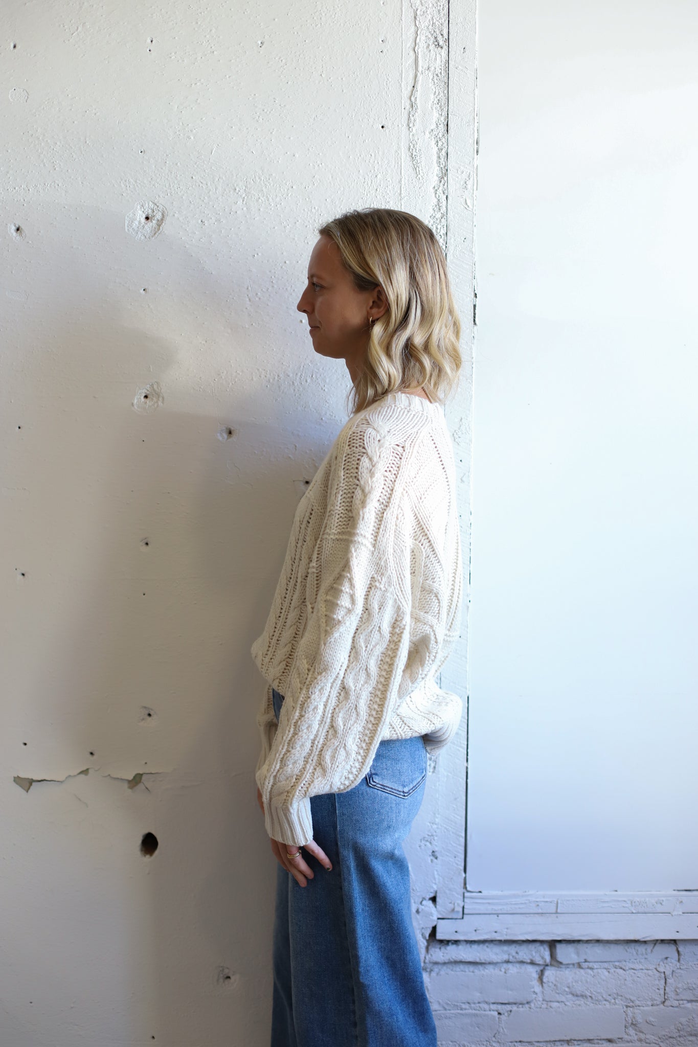 Varsity Cable Knit Sweater