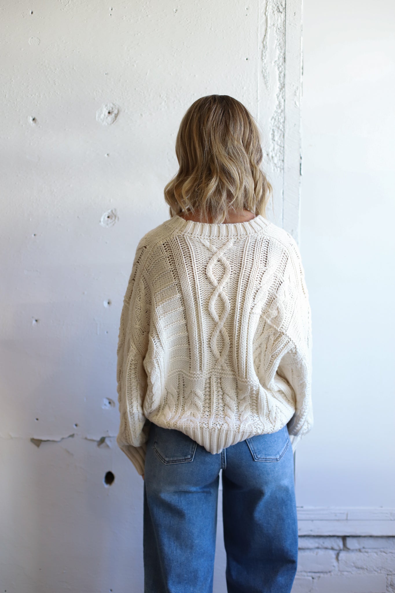 Varsity Cable Knit Sweater