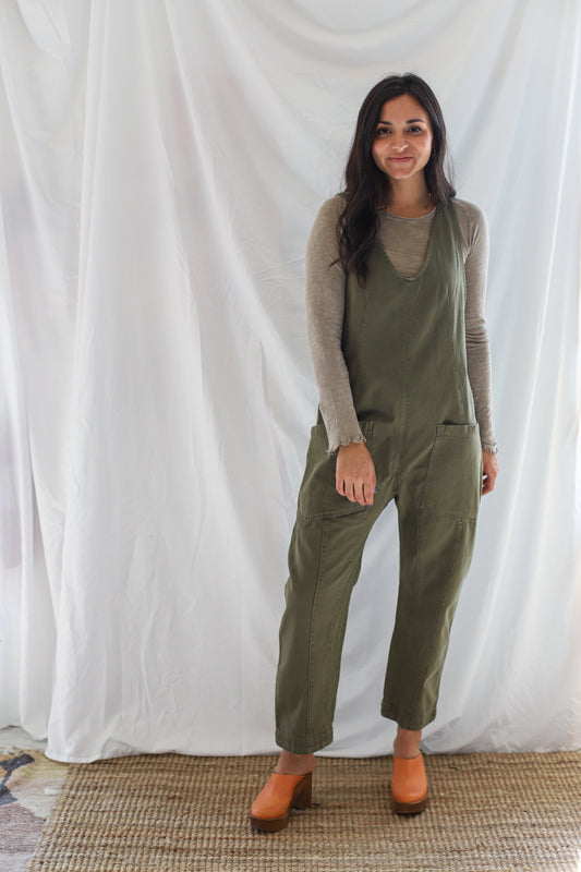 HIgh Roller Jumpsuit- Moss