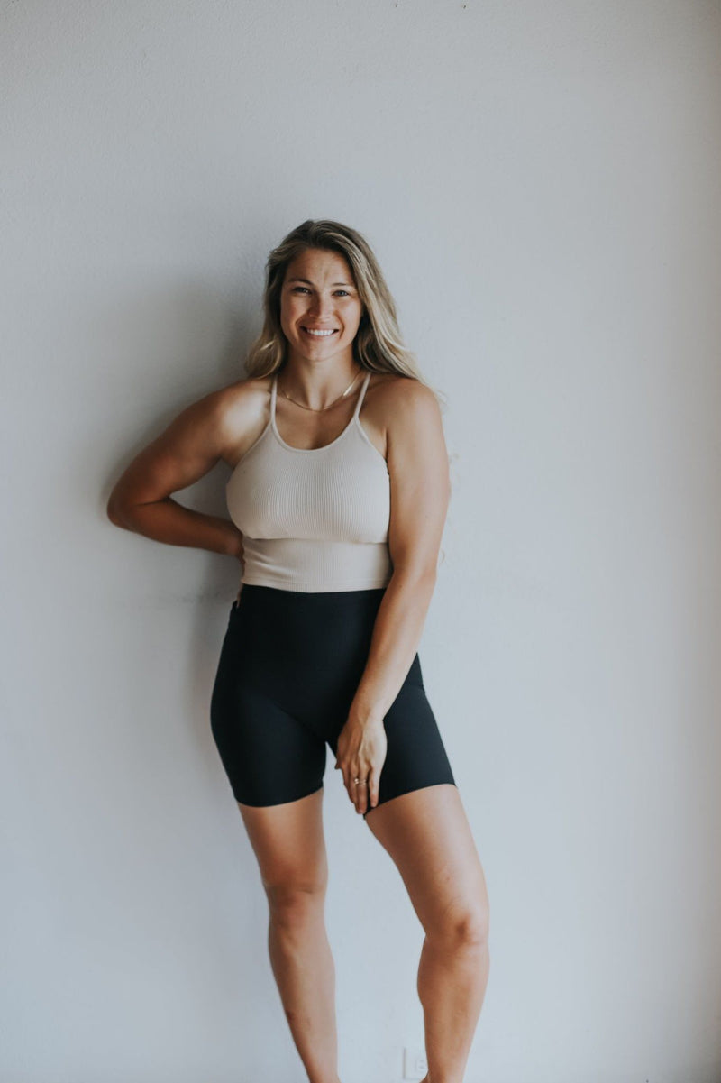 Free People Cropped Run Tank- Sandshell *Restock*