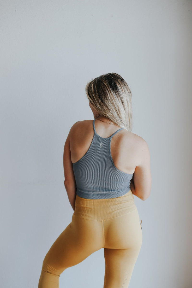 Free People Cropped Run Tank- Stormy Sea * Restock *