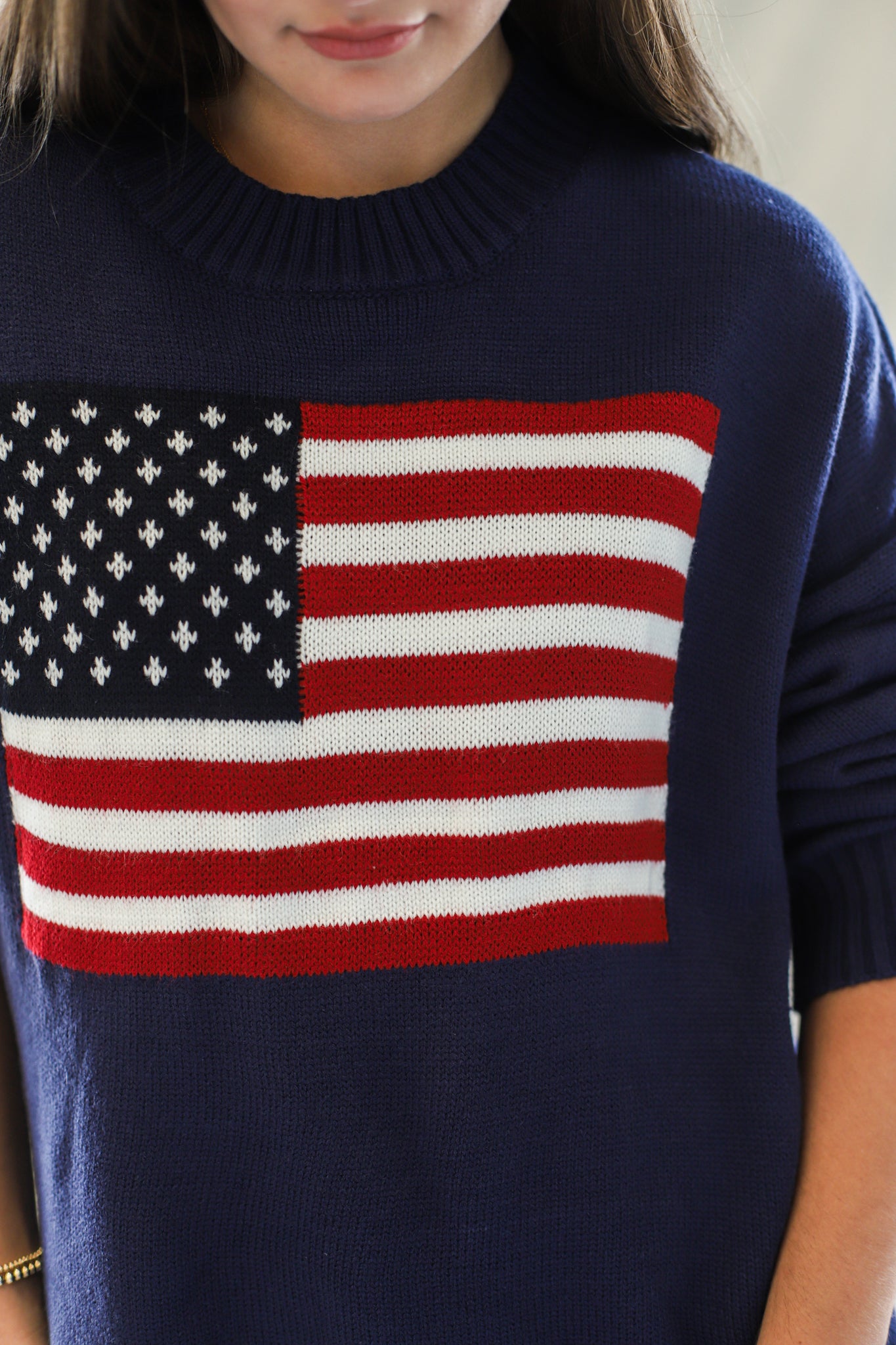 USA Flag Sweater- navy