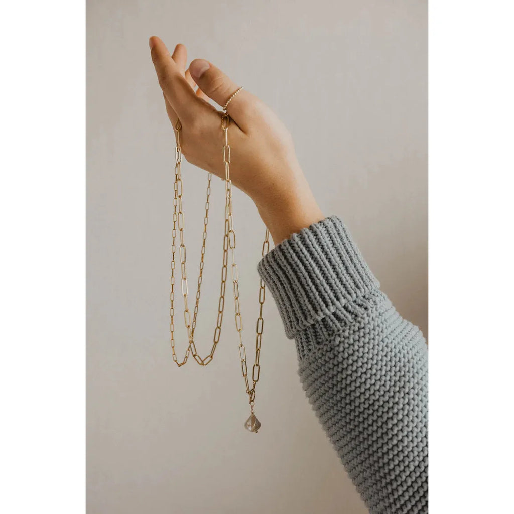 Pearly Paperclip Necklace
