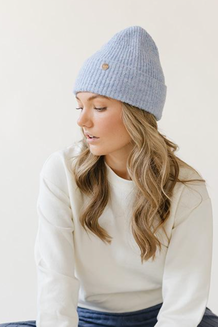Gigi Pip Collins Knit Beanie - Periwinkle