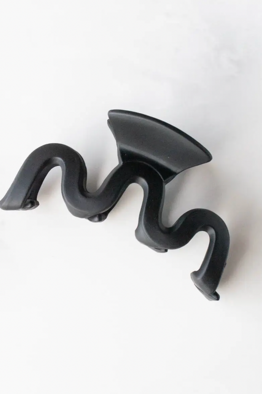 Matte Wave Hair Clip-Black