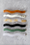 Long Wave Hair Barrettes- Cream Marble