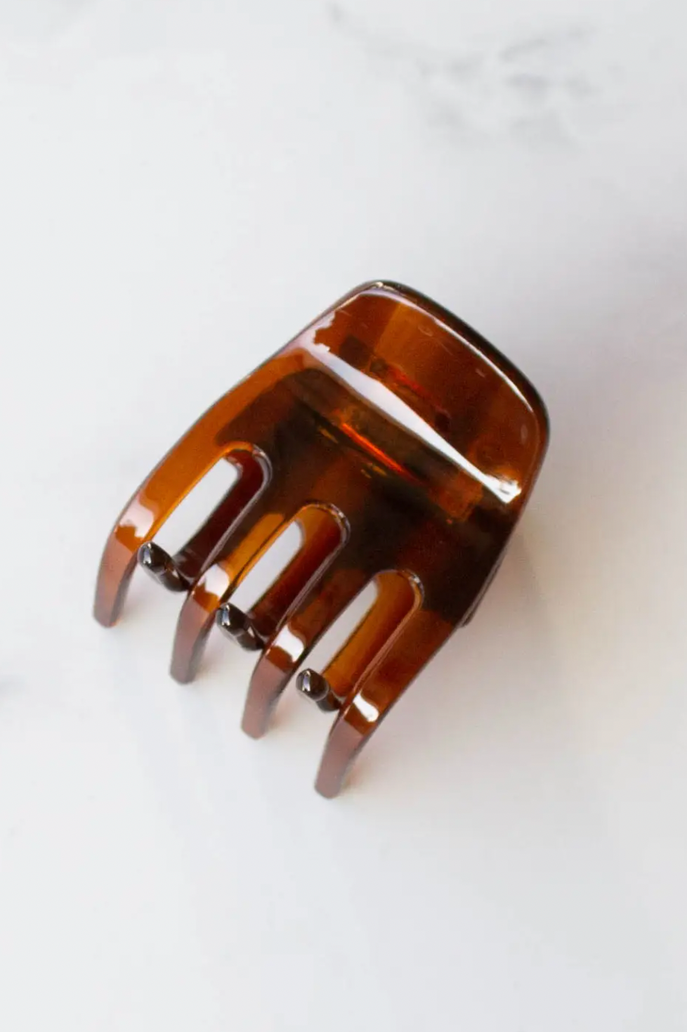 Eco Mini Antique Cellulose Hair Clip- Dark Wood