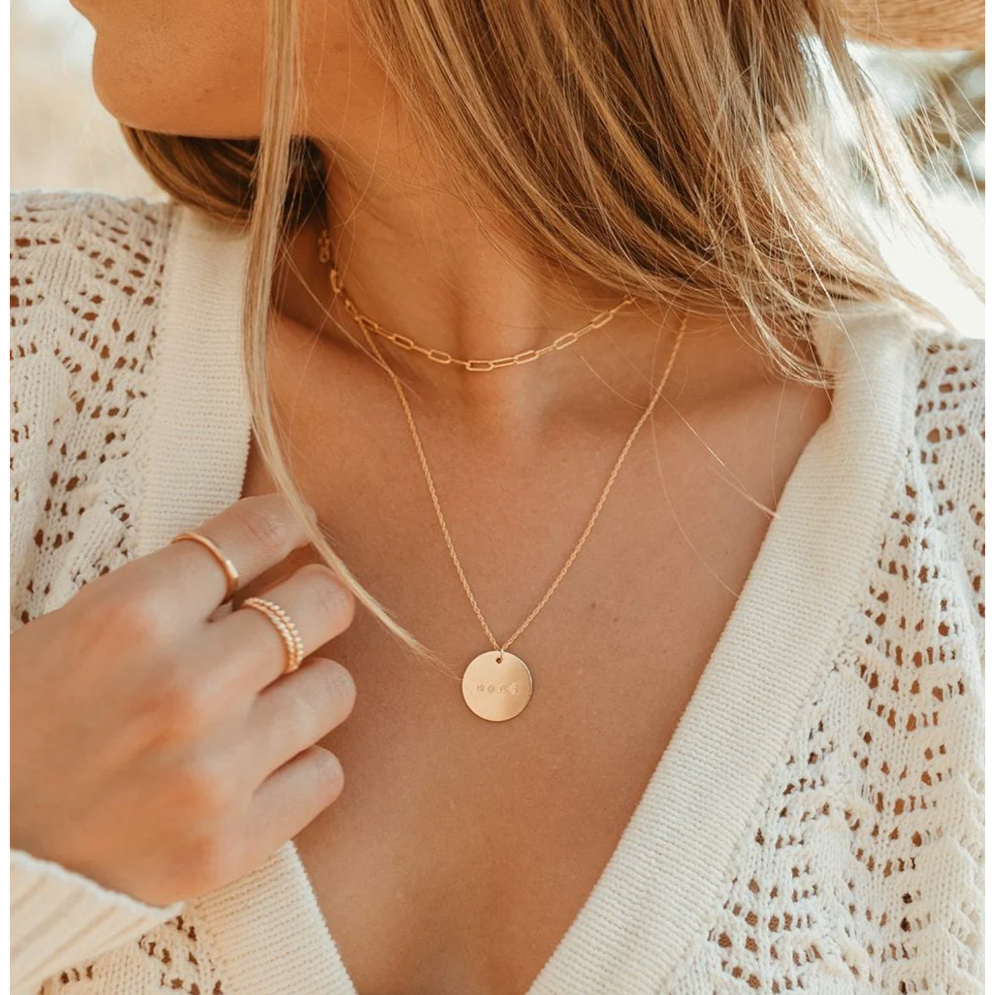 Our Spare Change Rylee Disc Necklace - Hope