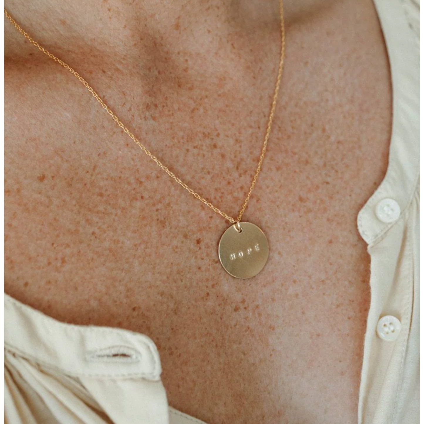 Our Spare Change Rylee Disc Necklace - Hope