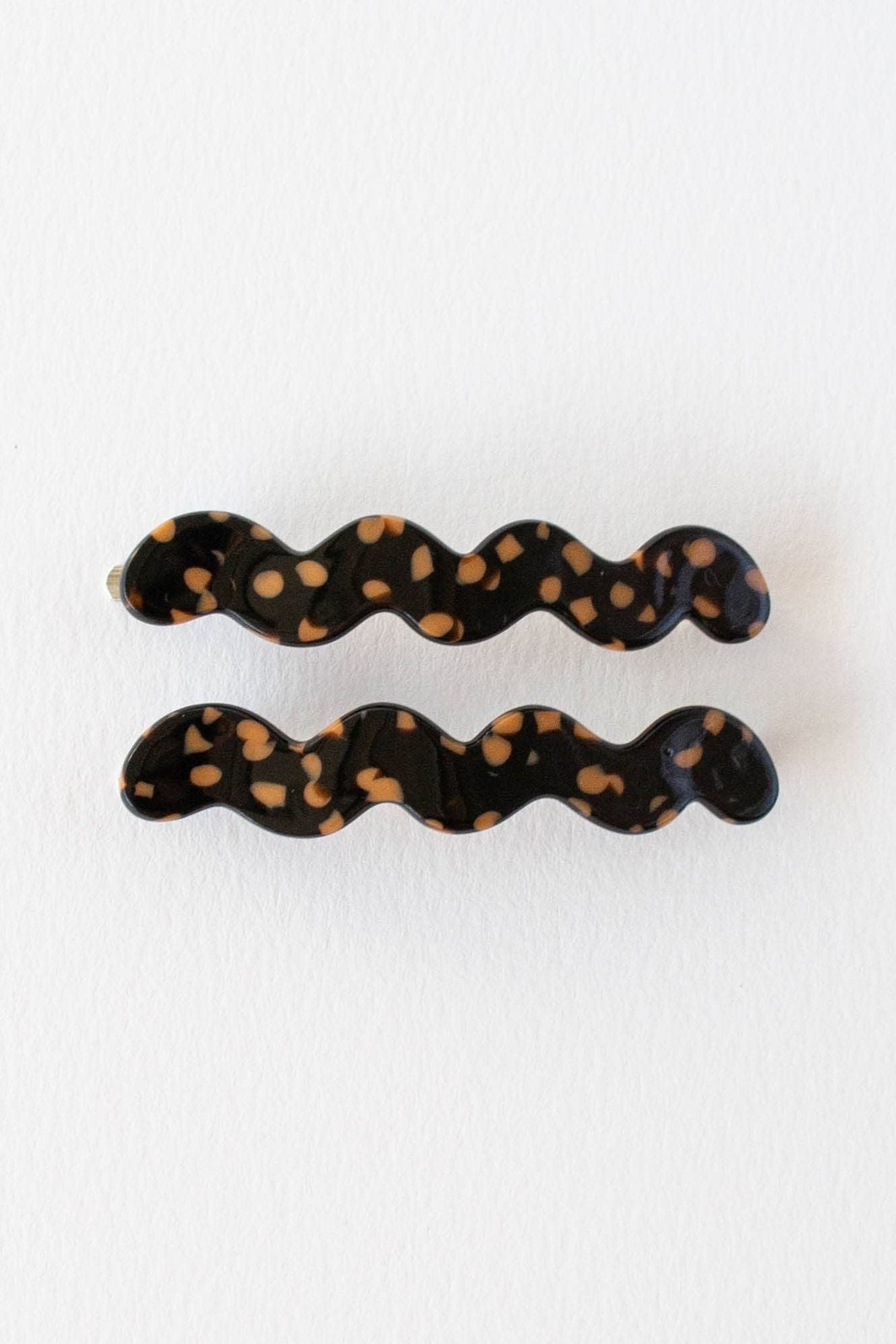 Eco Cloud Wave Slide Hair Pin Set: Checkerboard