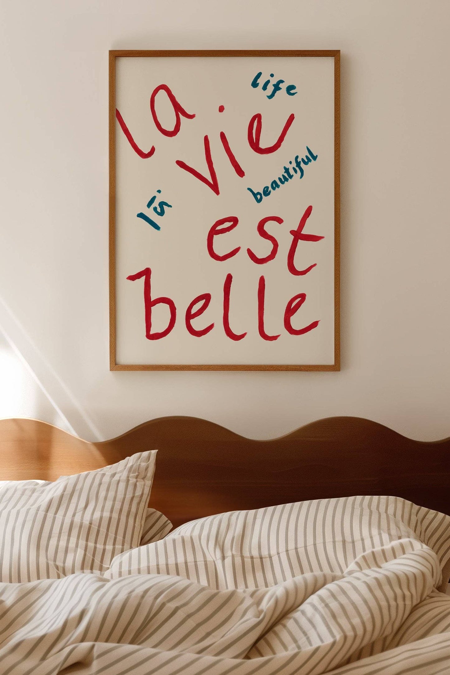 La Vie Est Belle Hand Painted Print: Unframed / A3