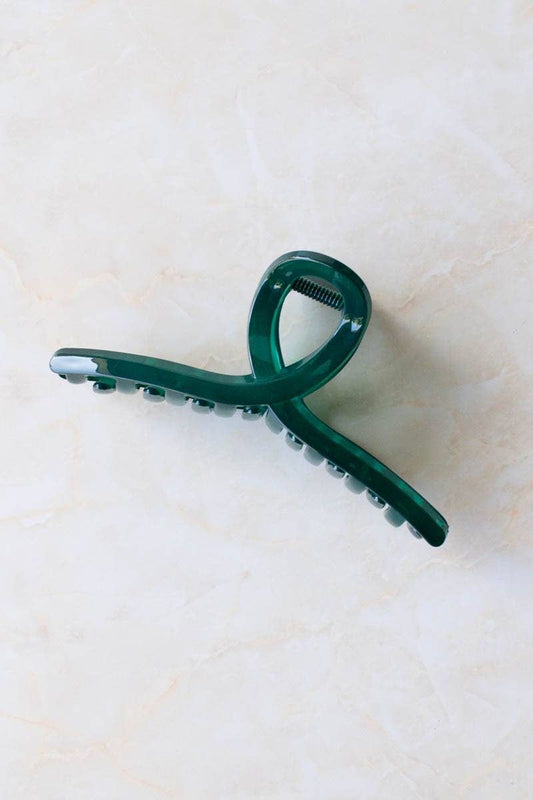 5 Inch Glossy French Twist Hair Clip: Glossy Teal