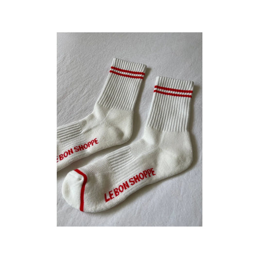 Boyfriend Socks -Clean White