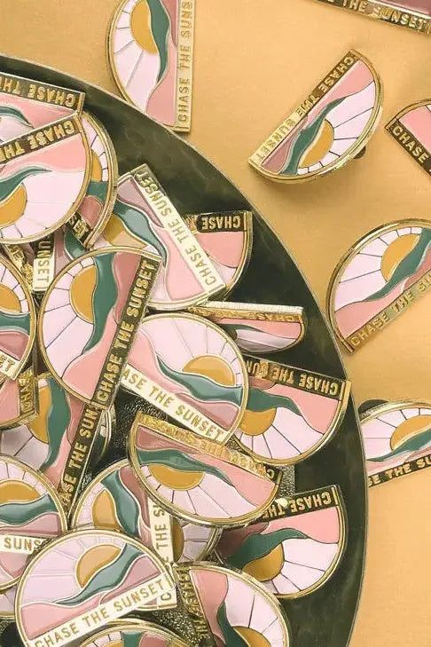 Ruff House Print Shop - Chasing the Sunset Enamel Pin