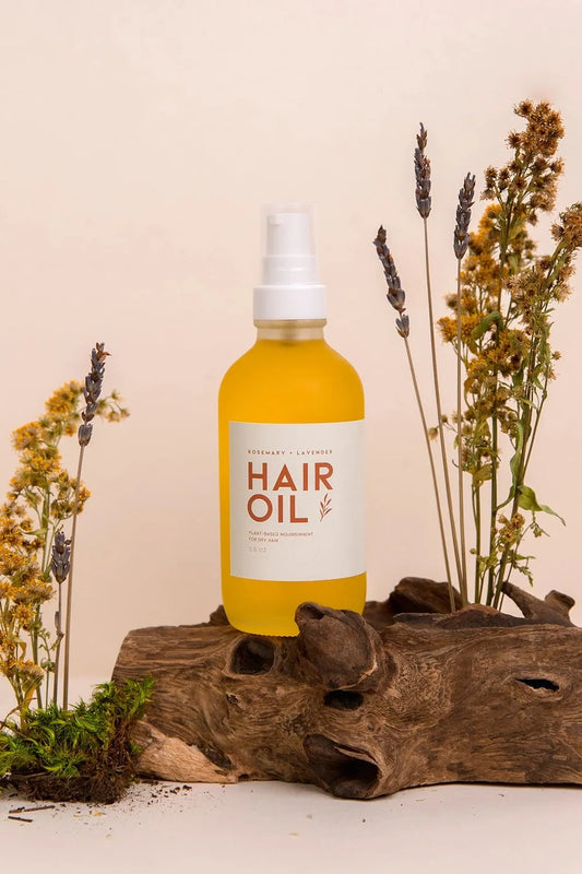 Hair Oil - Sustainable + Moisturizing Unscented  3.5oz Glass Bottle