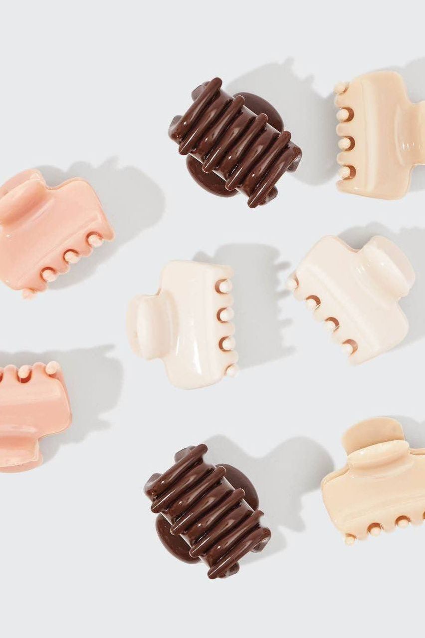 Recycled Plastic Mini Cloud Claw Clips 8pc Set - Rosewood