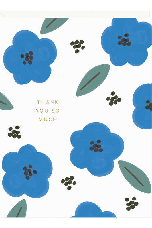 Thank You Blue Florals Card