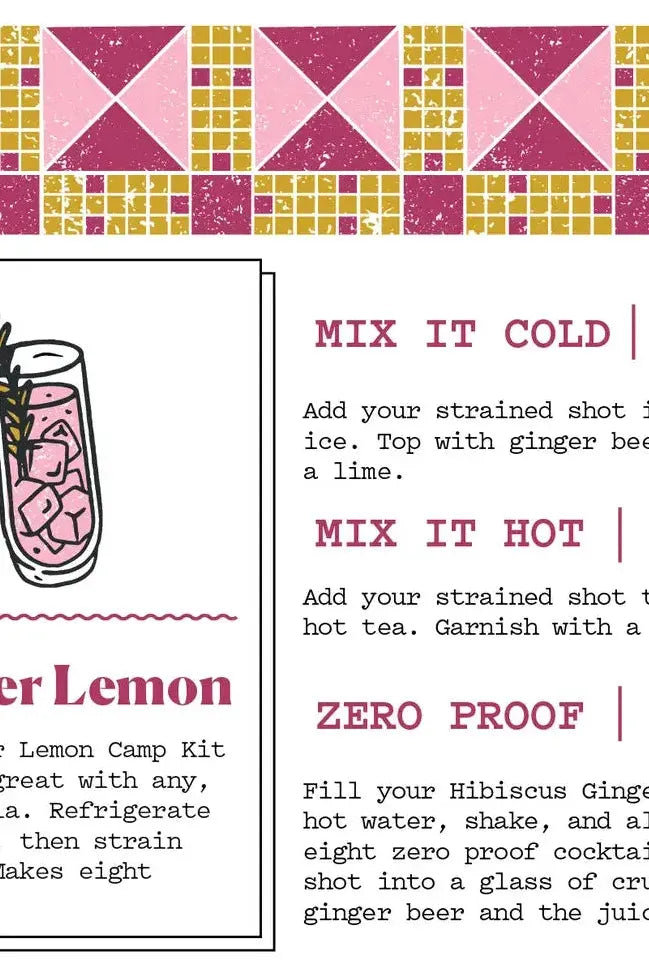 Camp Craft Cocktail - Hibiscus Ginger Lemon