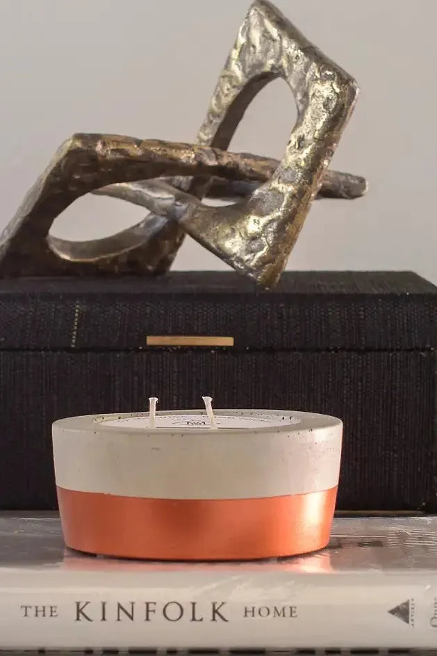Concrete Candle 12oz - Copper Dipped - Cinnamon Spice