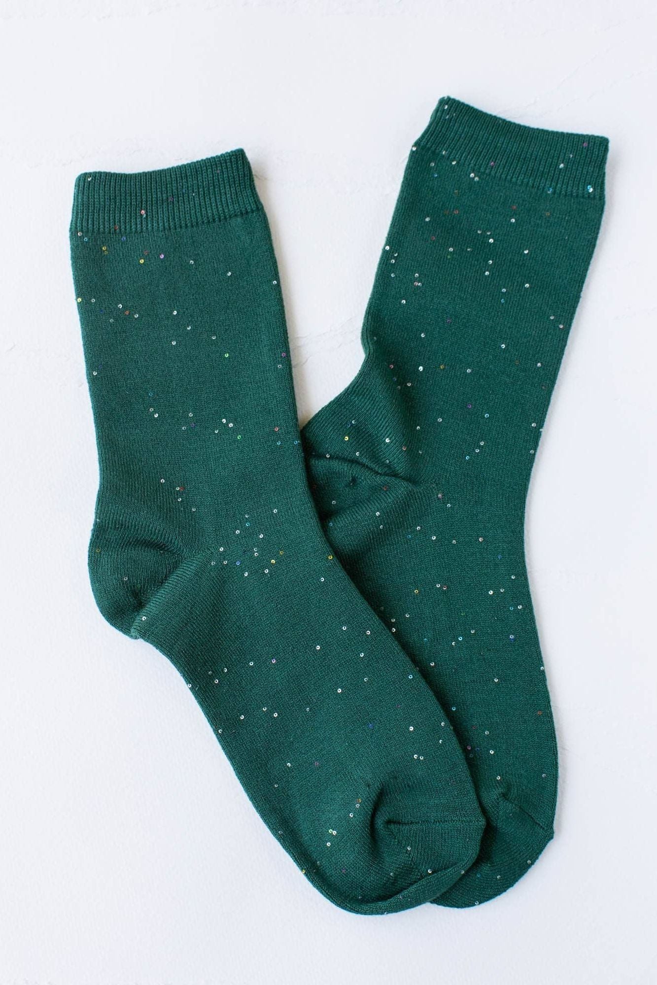 Women's Holiday Glitter Socks: Red