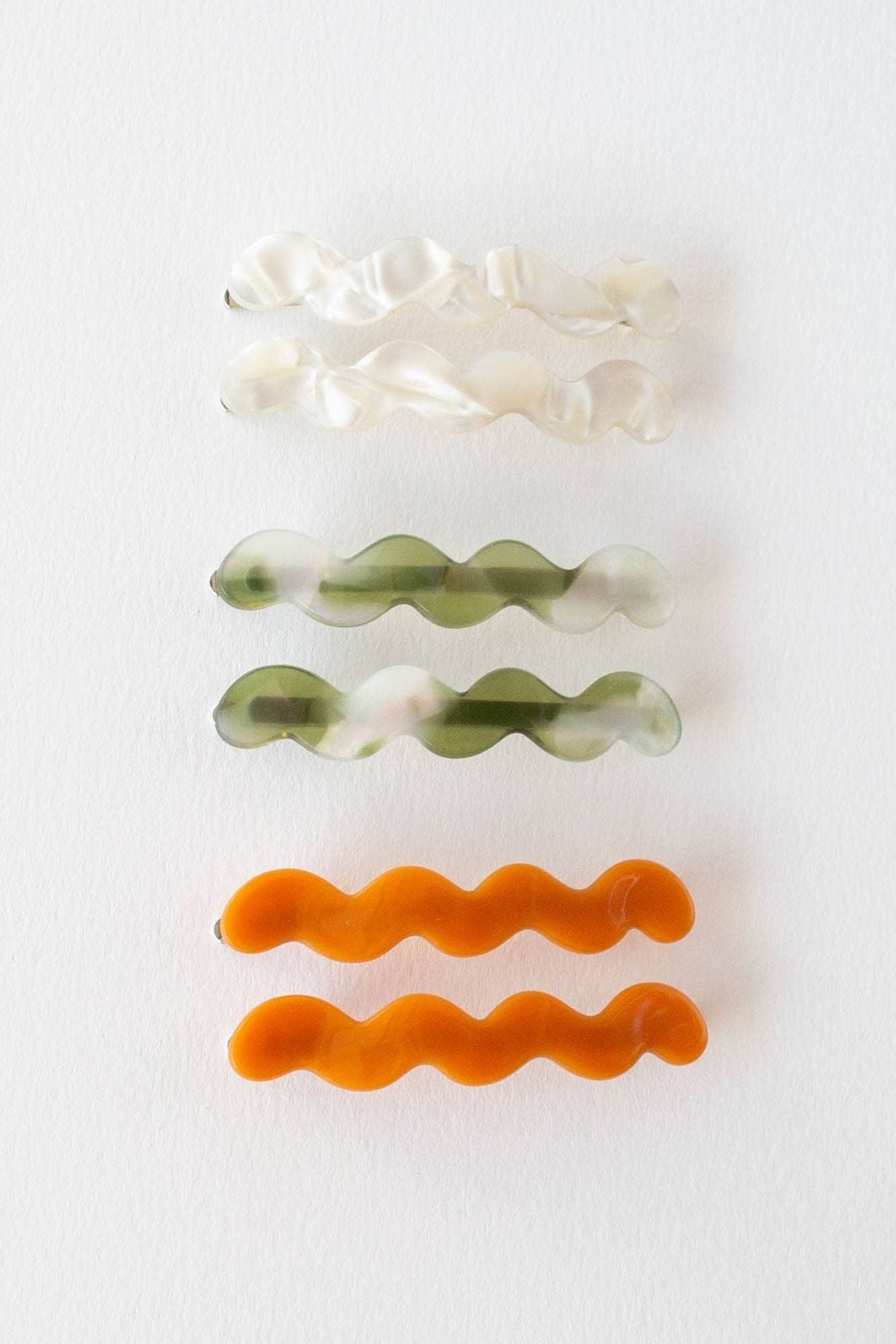 Eco Cloud Wave Slide Hair Pin Set: Checkerboard