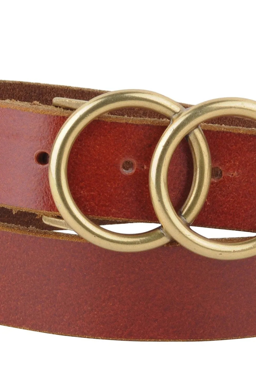 MW- Double Circle Overlap Buckle Leather Belt