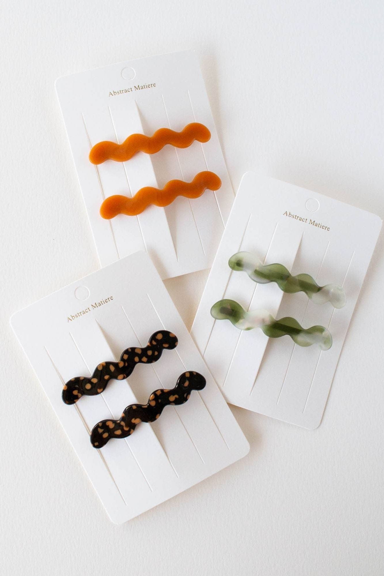 Eco Cloud Wave Slide Hair Pin Set: Checkerboard