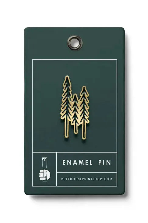 Ruff House Print Shop - Evergreen Trees Enamel Pin