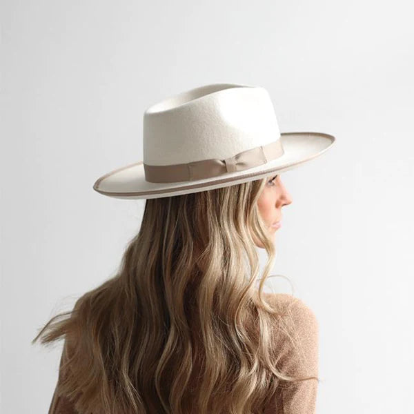 Gigi Pip Monroe White/Taupe - Women's Rancher Hat