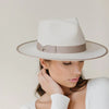 Gigi Pip Monroe White/Taupe - Women's Rancher Hat