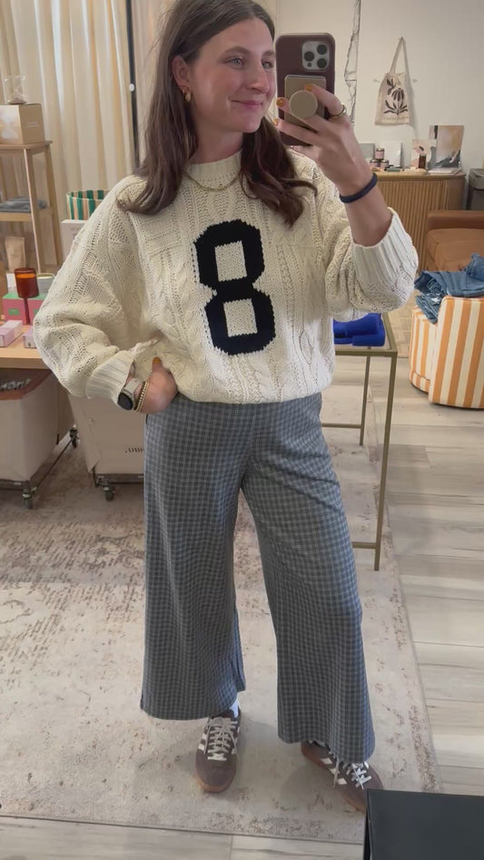 Varsity Cable Knit Sweater