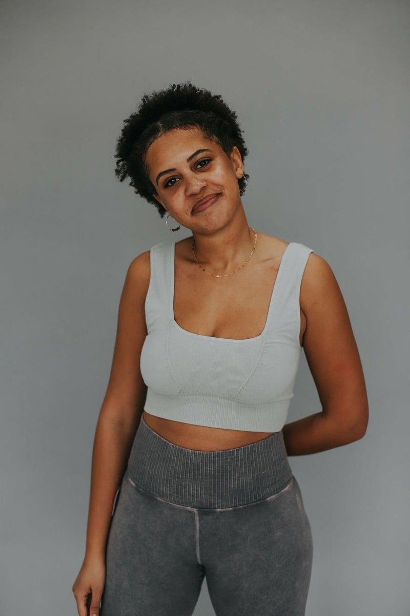Free People Square Neck Good Karma Bra // Sea Glass