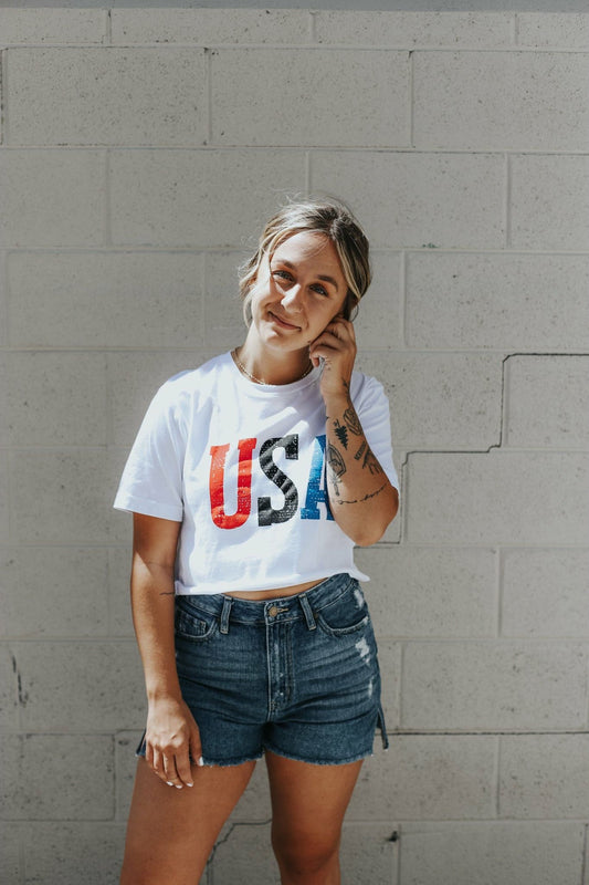 USA Cropped Tee